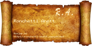 Ronchetti Anett névjegykártya