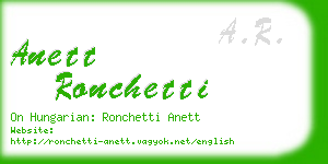 anett ronchetti business card